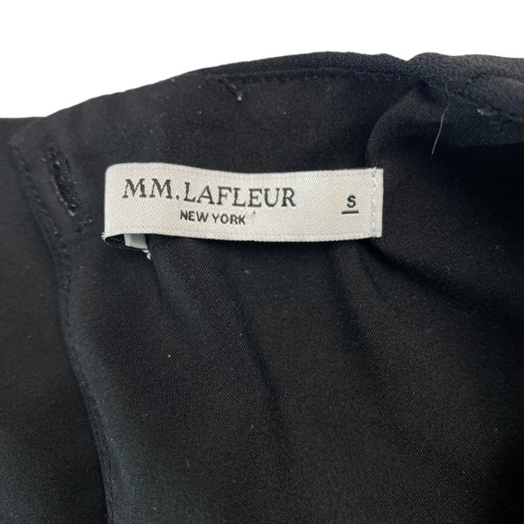 M.M. LAFLEUR The Didion Top Short Sleeve Crew Neckline Crepe in Black Size Small - Picture 4 of 8